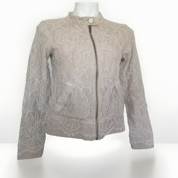 BLUE LIFE by Planet blue Lace blazer Jacket XSMALL Beige Bohemian DRESS NEW - Picture 1 of 10